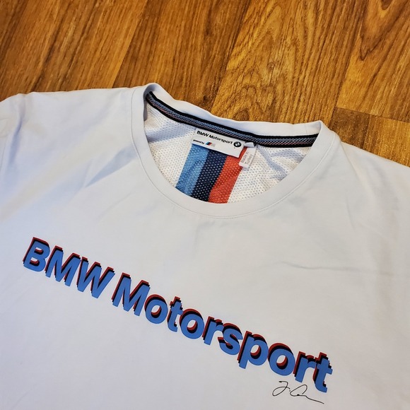 BMW Motorsport Shirt‎ Men XL White Racing Graphic Tee Powered by M Logo Car - Picture 1 of 9